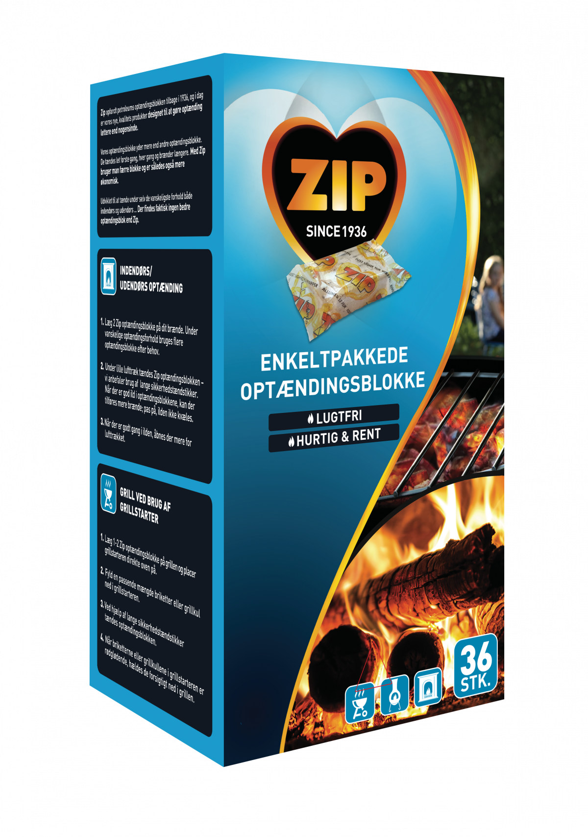 ZIP Energy enkeltpakkede 36 stk. - ZIP Optændingsprodukter - API-X